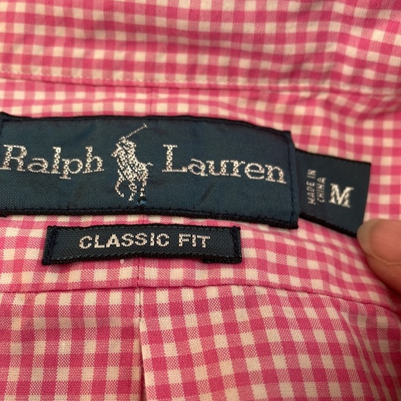Polo by Ralph Lauren Size Medium Men's Pink Checkered Shirt - Picture 7 of 8